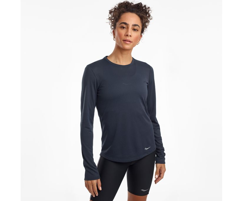 Női Saucony Stopwatch Long Sleeve Ingek Kék | HU 246CTV